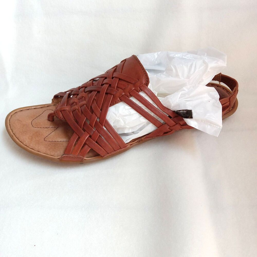 BORN Womens Sandal Size 8 Woven Huarache Brown Leather - Picture 4 of 7
